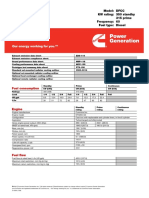 H Generator Set Data Sheet: Fuel Consumption