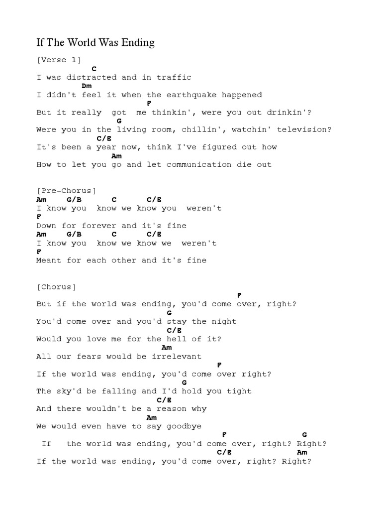 If The World Was Ending - JP Saxe | PDF | Song Structure