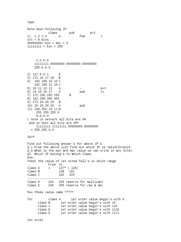 0 - IP - Basics | PDF | Ip Address | Network Layer Protocols
