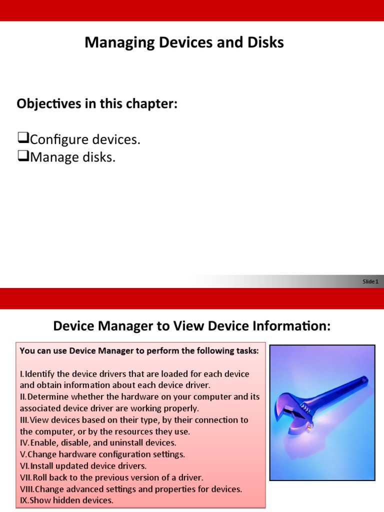 Managing Devices and Disks: Objectives in This Chapter | PDF | Device ...