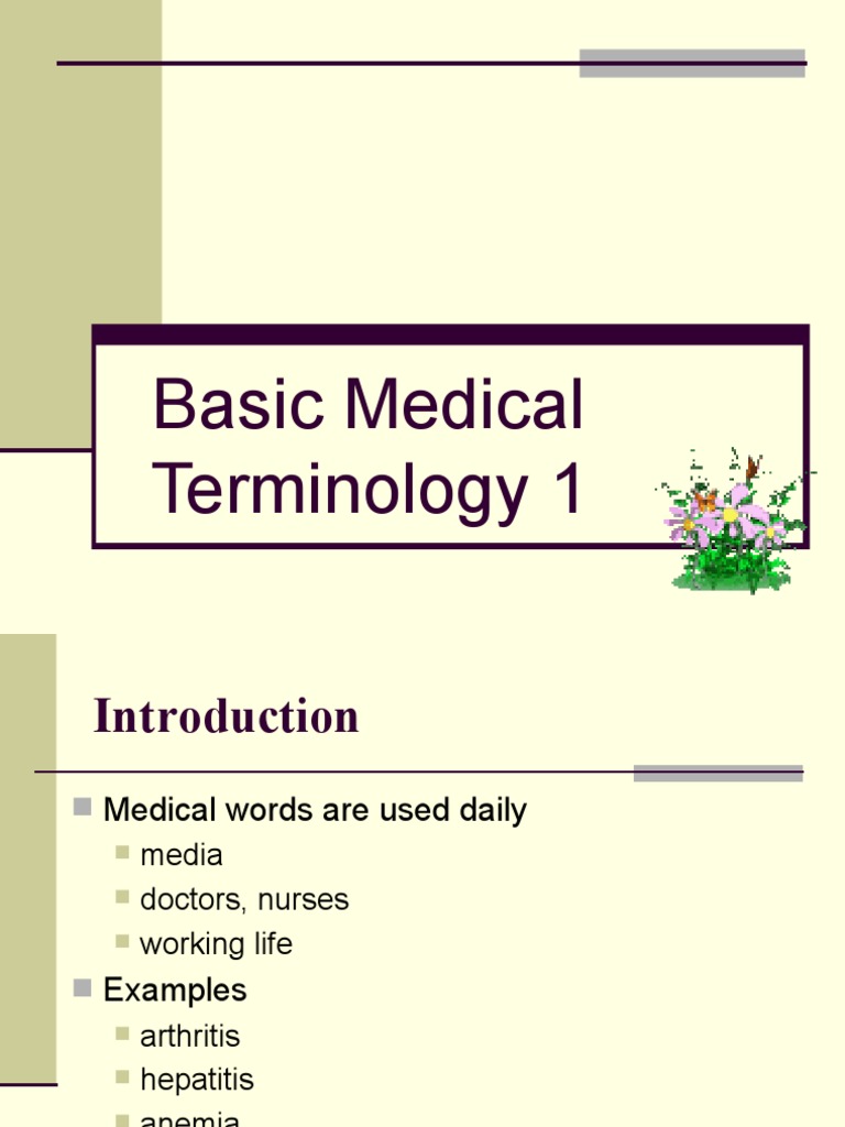 Introduction to Basic Medical Terms | PDF | Linguistics | Clinical Medicine
