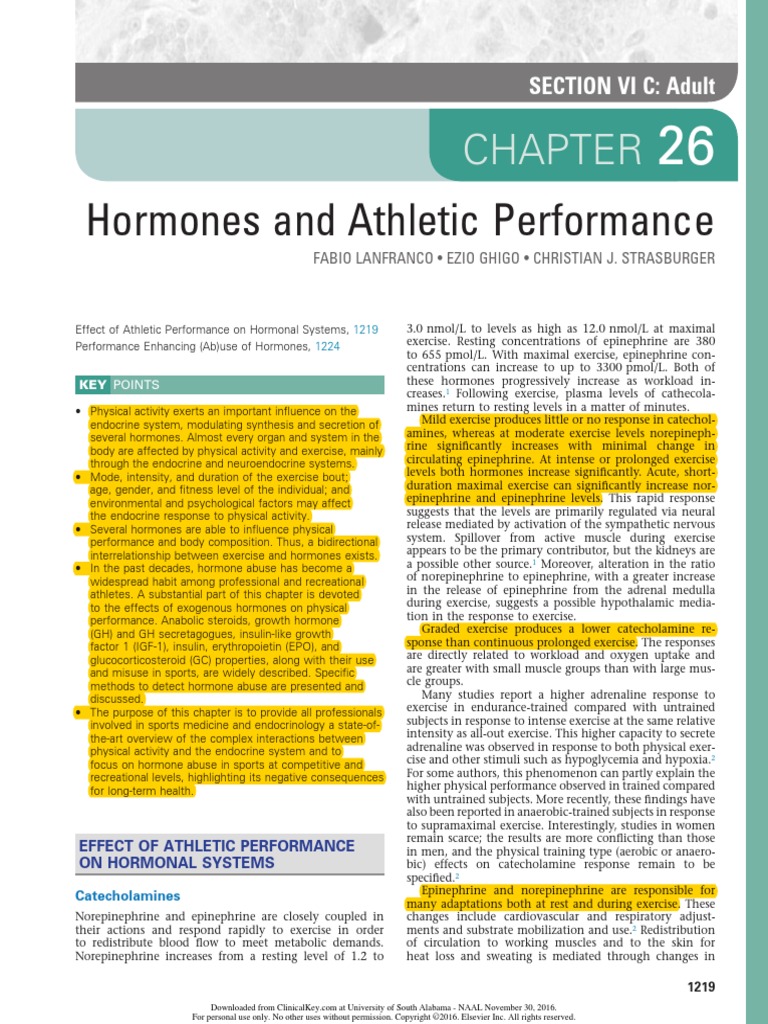 Hormones and Athletic Performance PDF | PDF | Hypothalamic–Pituitary ...
