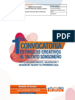 1 Convocatoria Estímulos Creativos Al Talento Sonsoneño PDF