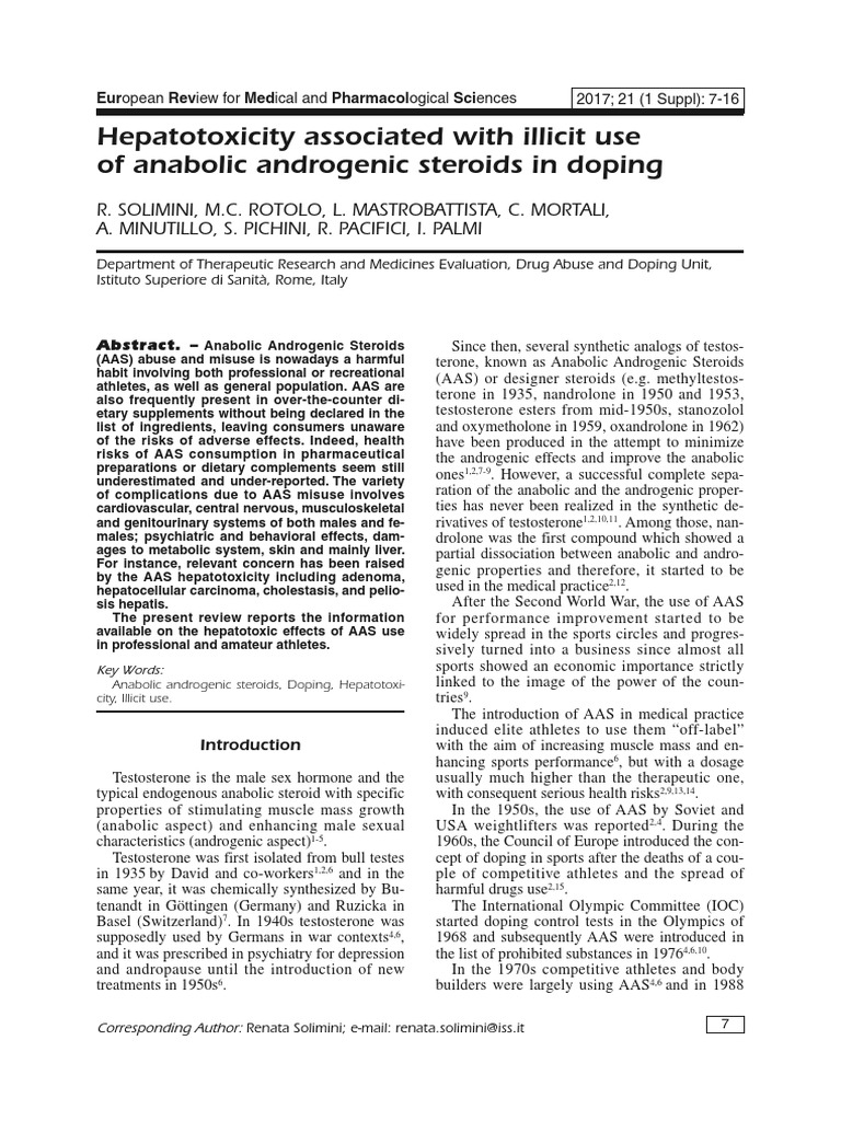 Hepatotoxicity of Anabolic Steroids | PDF | Andrology | Medicine