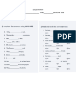 1) Complete The Sentences Using AM-IS-ARE: 2) Read and Circle The Correct Answer