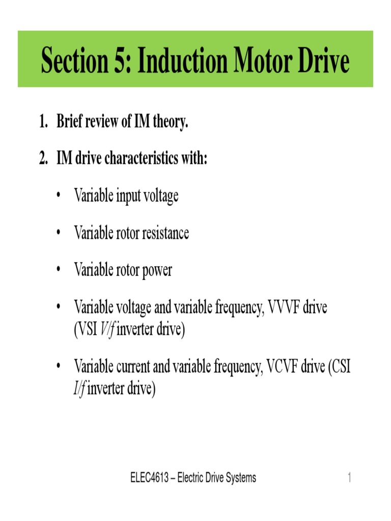 Section 5 Induction Motor Drive PDF PDF Electric Motor Power