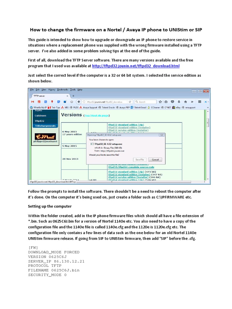 Firmware Update for Nortel/Avaya Phones | PDF | Ip Address | Booting