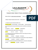 Evaluación Unidad 1 Módulo 6: Proceso, Procedimiento y Juicio