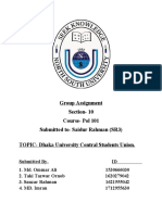 Group Assignment Section-10 Course - Pol 101 Submitted To - Saidur Rahman (SR3) TOPIC - Dhaka University Central Students Union