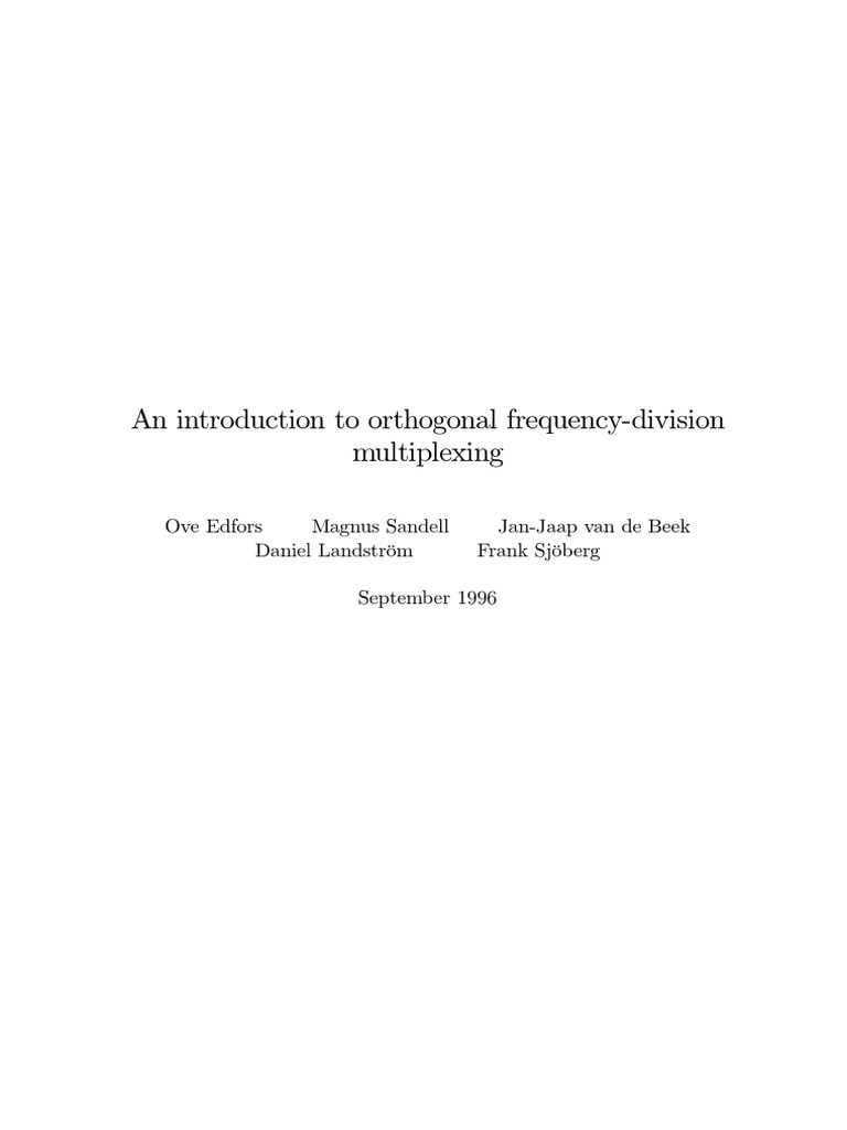 !N Introduction To Orthogonal Frequency Division Multiplexing | PDF ...