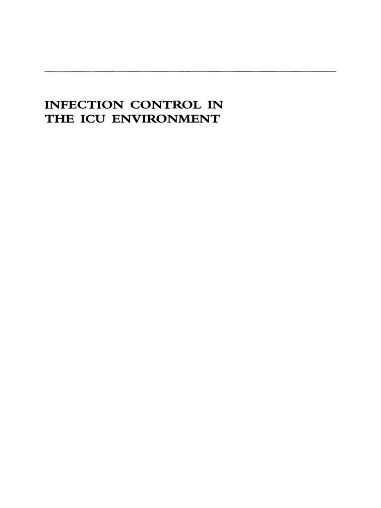 Infection Control in The ICU Environment | PDF | Hospital Acquired ...