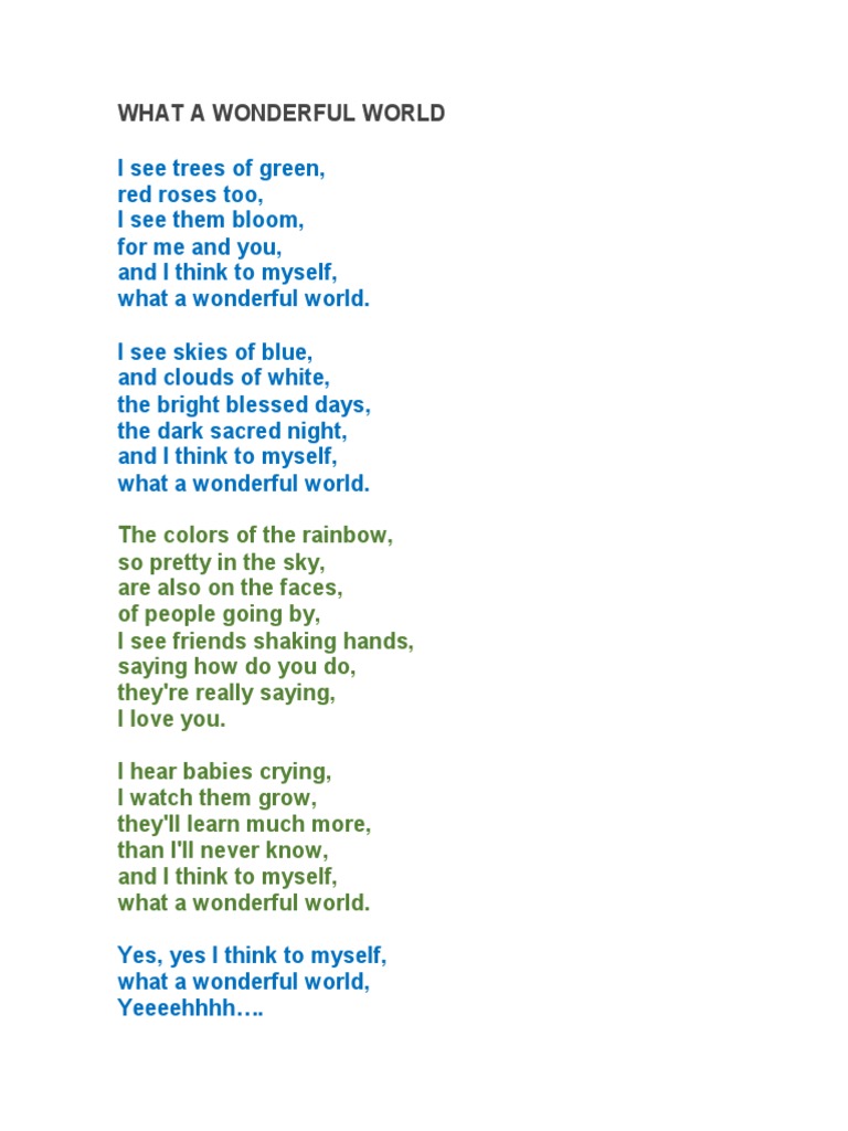 What A Wonderful World PDF PDF