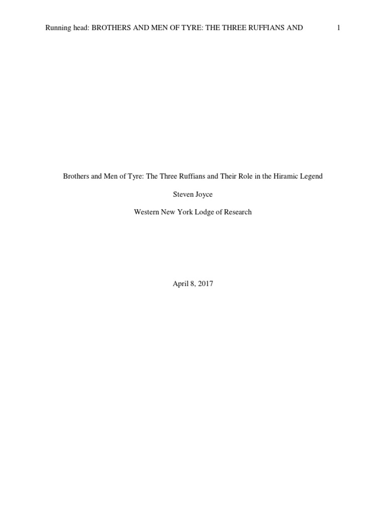 The Three Ruffians in Hiramic Legend | PDF | Freemasonry