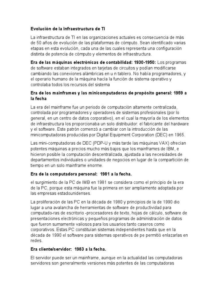 Evolución de La Infraestructura de TI, PDF