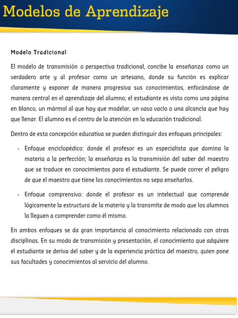 Modelos de Aprendizaje en Educación | PDF | Constructivismo (filosofía ...