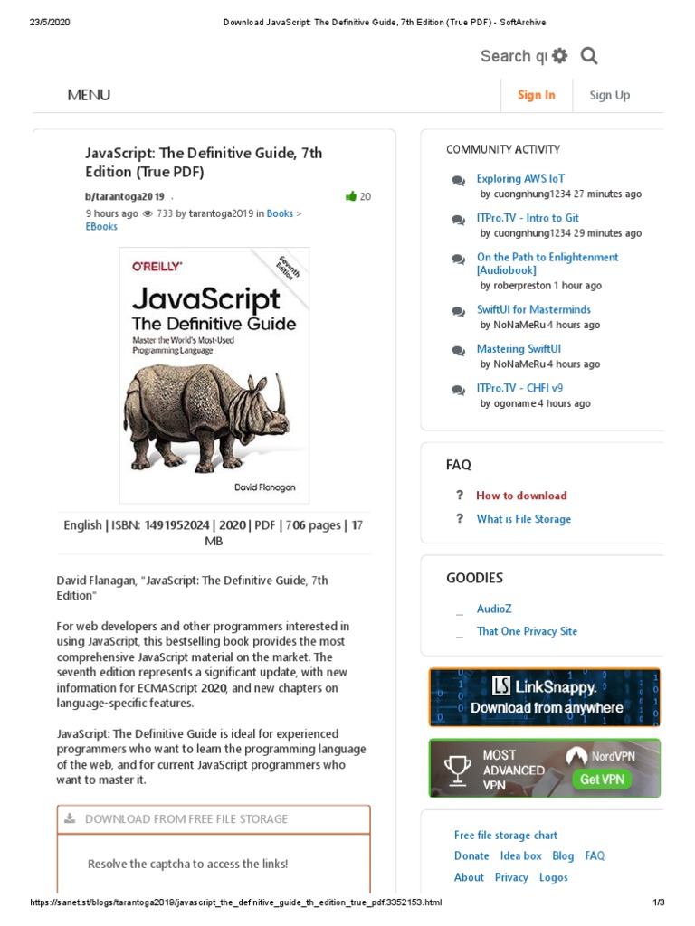 JavaScript - The Definitive Guide, 7th Edition (True PDF) - SoftArchive ...