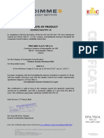 Epa Tsca Certificate 22 MDF 424 TPC 15