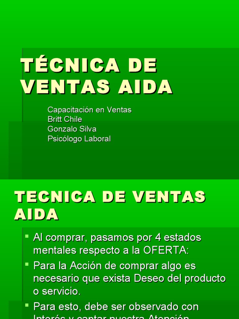 Tecnicas de Ventas AIDA | PDF | Conceptos psicologicos | Ciencias del ...