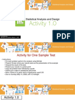 Activity 1.0 - Statistical Analysis and Design