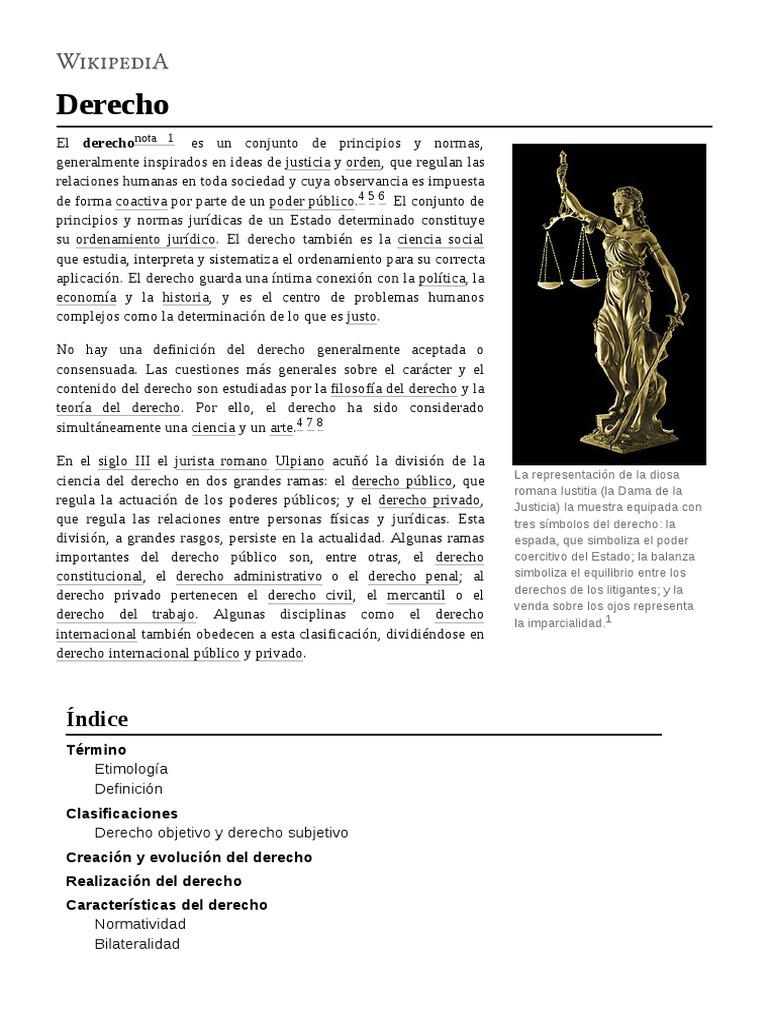 El Derecho Según Wikipedia | PDF | Interpretación del lenguaje