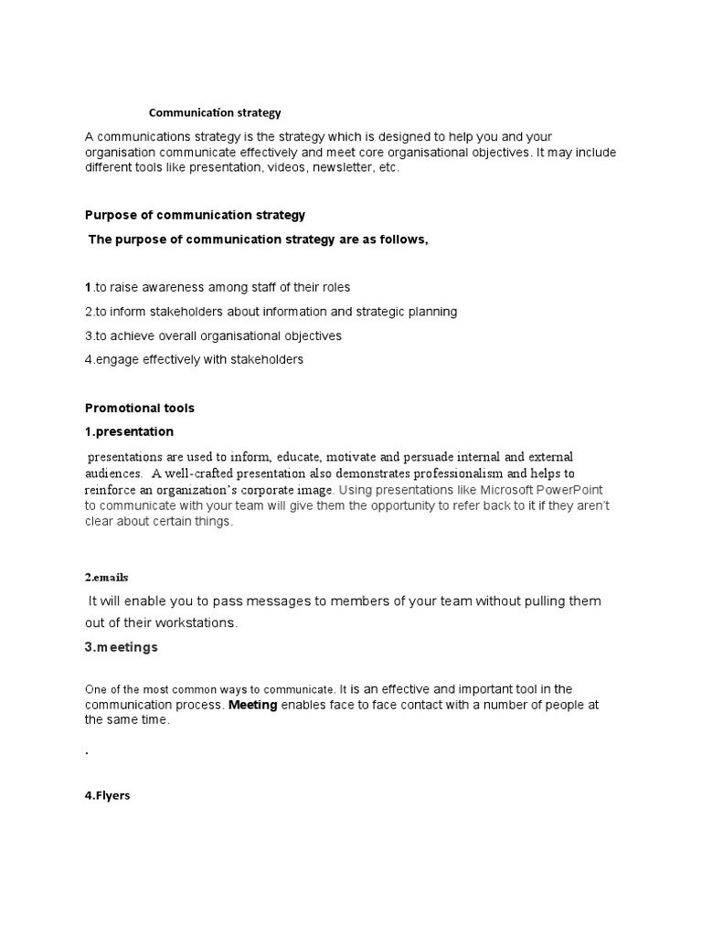 Communication Strategy: 3.meetings | PDF | Reuse | Recycling