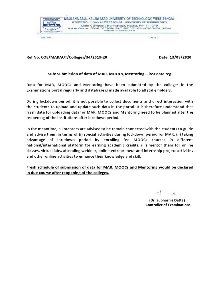 MAR, MOOCs, Mentoring Data Submission Update | PDF