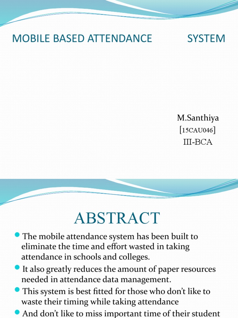 Mobile Based Attendance System Pdf System Software