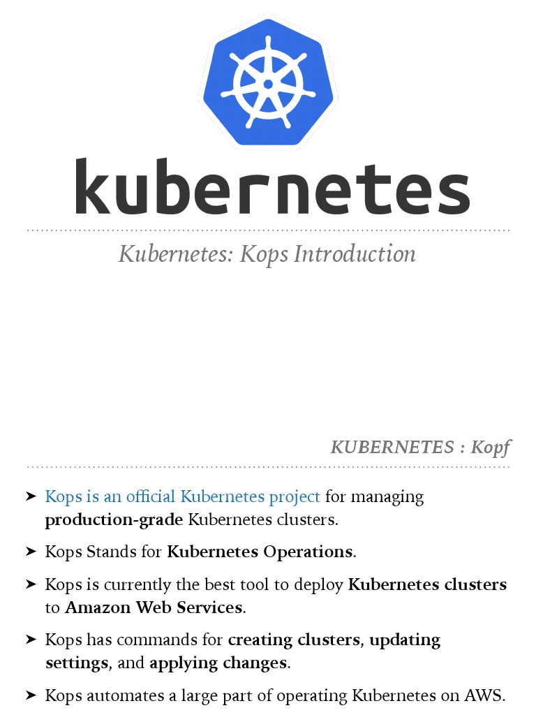 Introduction to Kops for Kubernetes | PDF
