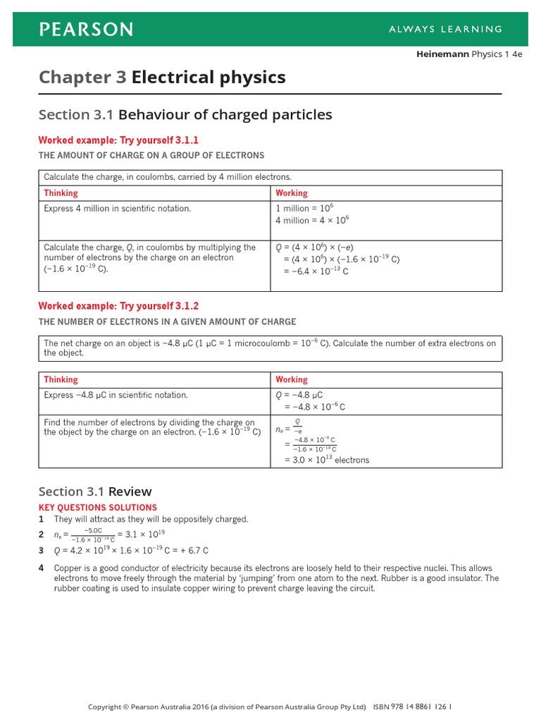 Electrical Physics: Behaviour of Charged Particles | PDF | Electric ...