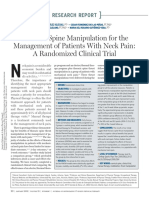 Thoracic Spine Manipulation For The Management of Patients With Neck Pain - A Randomized Clinical Trial