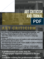 Art Criticism and Formal Analysis