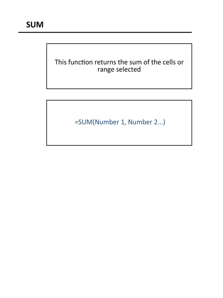 This Function Returns The Sum of The Cells or Range Selected | PDF ...