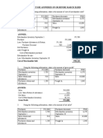 Short problems on cost of merchandise