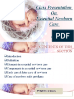 Class Presentation On Essential Newborn Care: Presented By: Ms. Nancy Msc. Nursing 1 Year