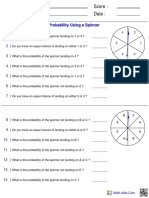 Name: Teacher: Date: Score:: Probability Using A Spinner