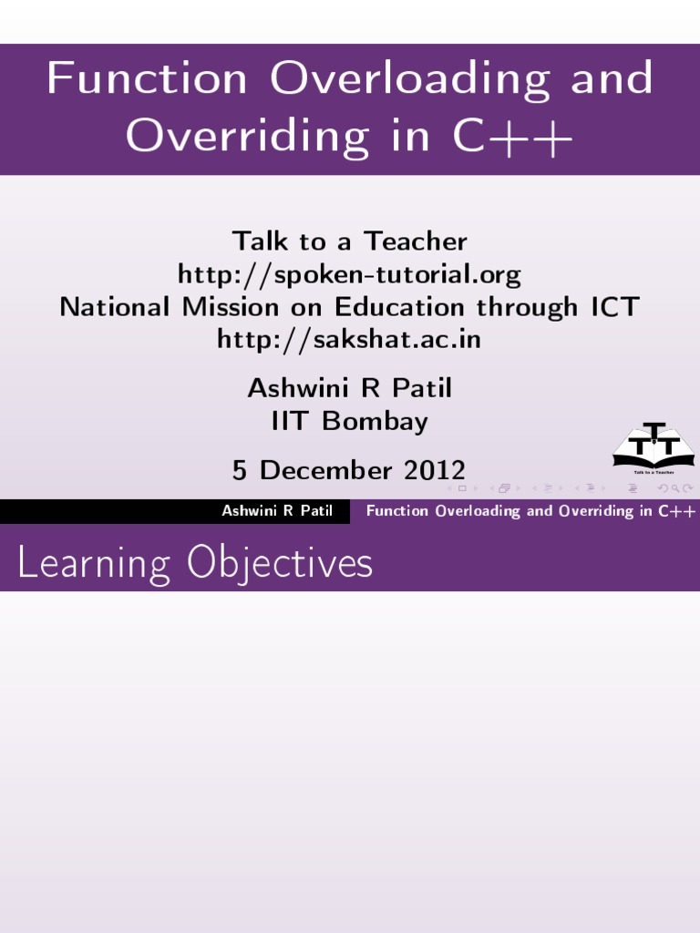 Function Overloading and Overriding in C++: March 22, 2013 | PDF ...