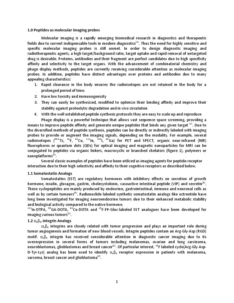 Peptides As Molecular Imaging Probes | PDF | Medical Imaging | Hormone