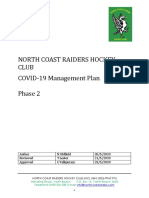 North Coast Raiders Hockey Club COVID-19 Management Plan Phase 2