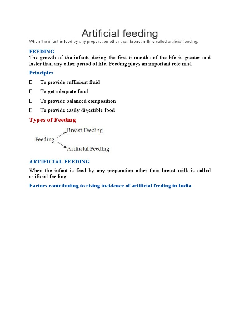 Artificial Feeding | PDF | Milk | Breastfeeding