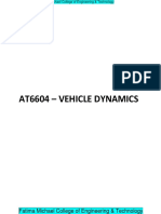 At6604 - Vehicle Dynamics: Fatima Michael College of Engineering & Technology