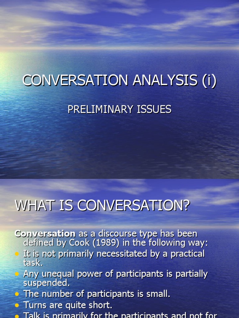 Conversation Analysis | PDF | Linguistics | Cognitive Science