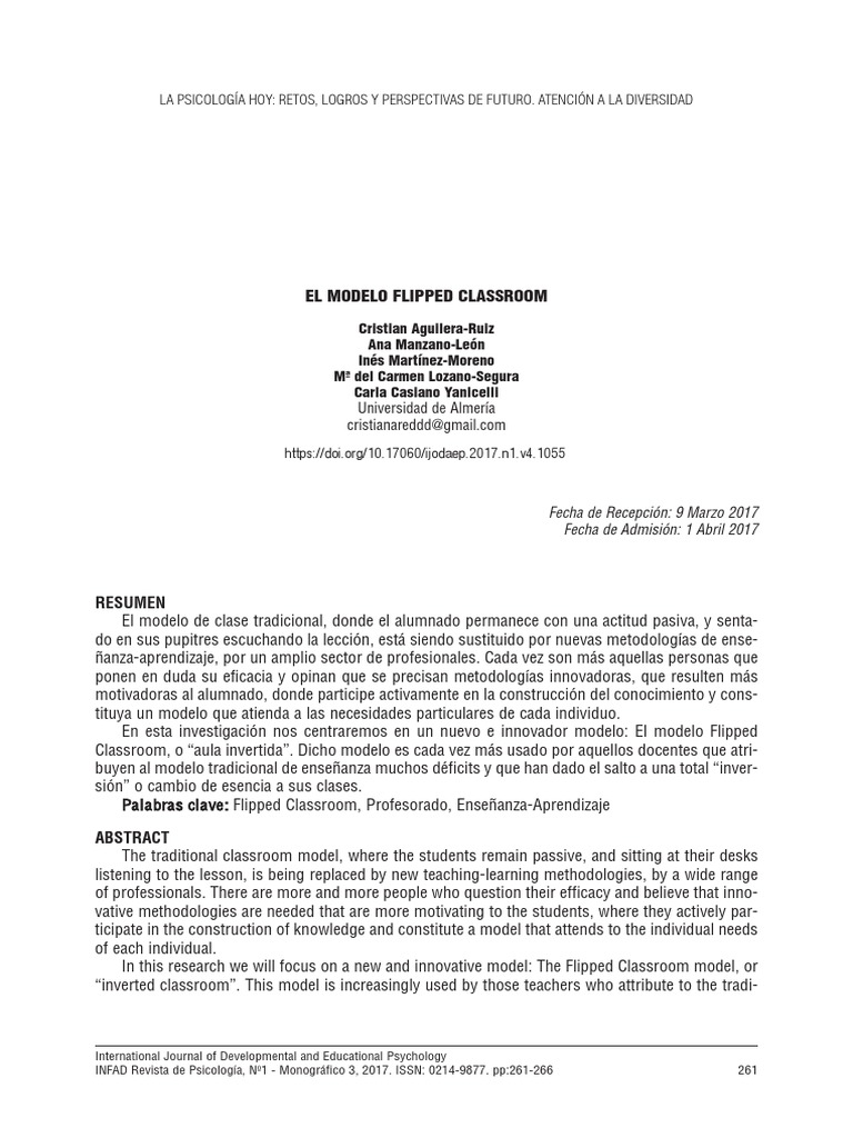 Ventajas del Modelo Flipped Classroom | PDF | Modificación de ...