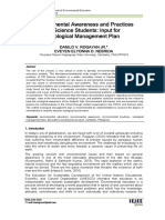 Environmental Awareness and Practices of Science Students: Input For Ecological Management Plan