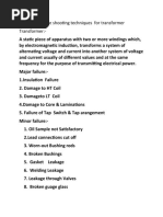 1.list Out Trouble Shooting Techniques For Transformer Transformer