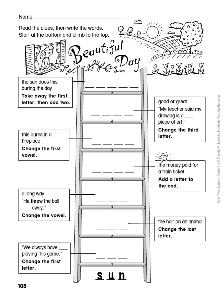 Free Printable Word Ladders Pdf