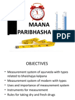 Maan Paribhasha (Ancient Measurement Metric System)