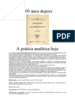 100 anos depois. A prática analítica hoje (folder)