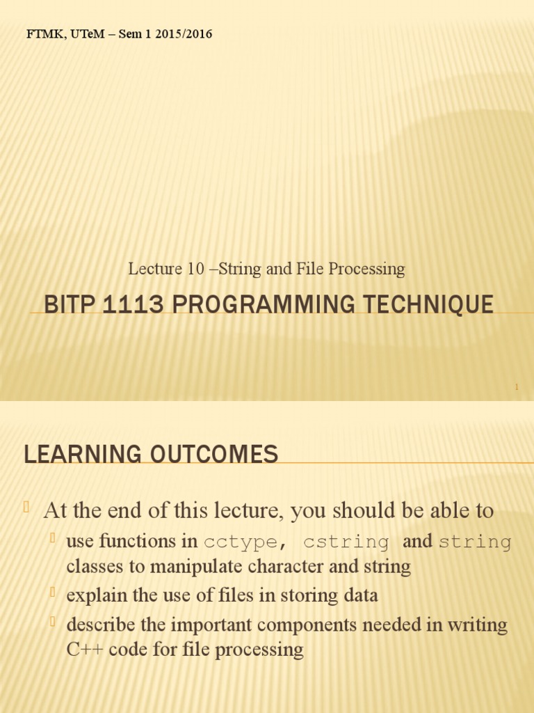 C++ String and File Processing Techniques | PDF | String (Computer ...