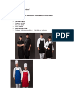 Uniformes para Chef: Confección