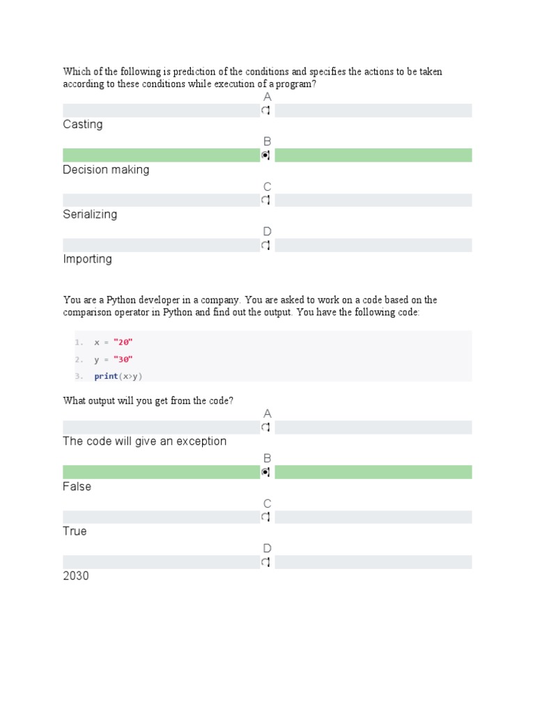 Python Quiz | PDF | Inheritance (Object Oriented Programming) | Class ...